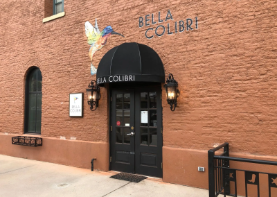Custom Awning Sign Restaurant Entrance Bella Colibri Golden Colorado