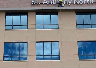 High Rise Sign Install Rapelling Service Swing Stage Sign Service Building LED Channel Letter Install