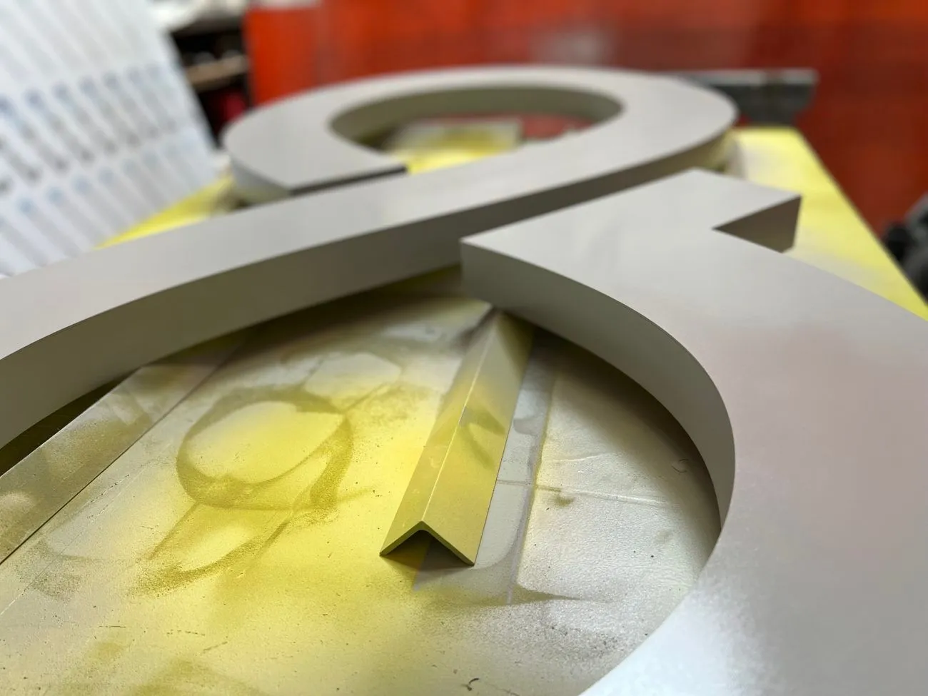 Sculpted branded signage