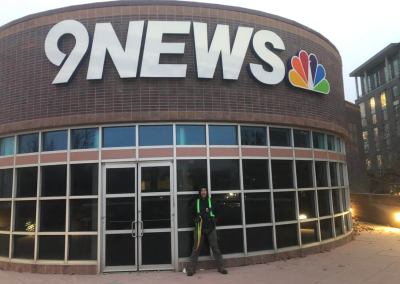 9NEWS exterior LED illuminated channel letter sign Denver CO