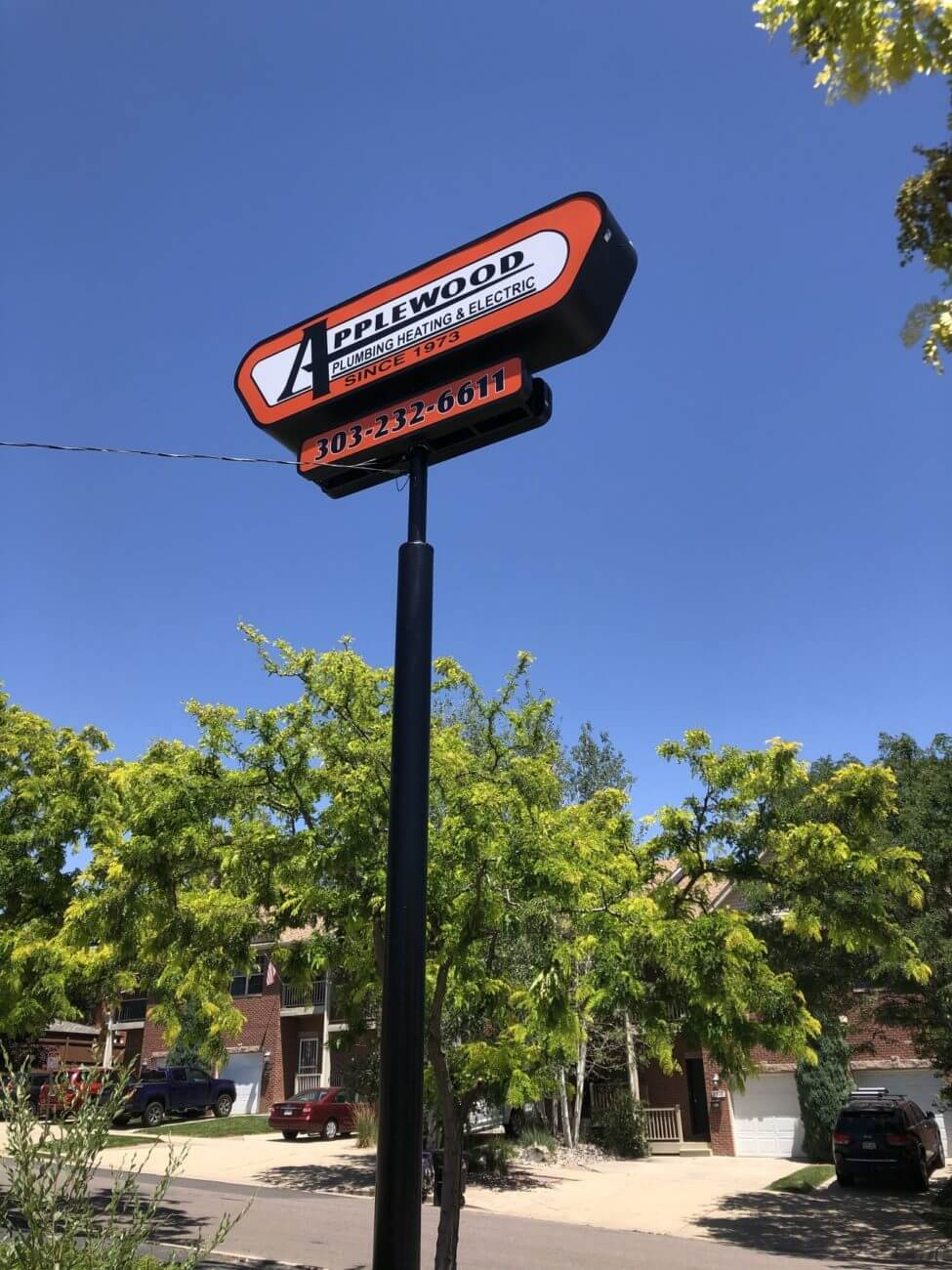 Applewood Plumbing and Heating Outdoor Signs Denver CO