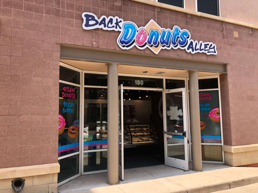 back alley donuts exterior panel sign at Golden, CO