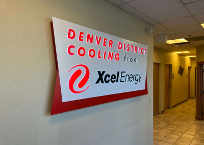 Excel Energy Illuminated interior lobby decor - Denver, CO