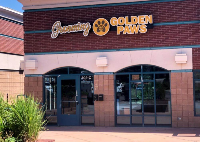 Golden Paws Grooming outdoor LED illuminated channel letter sign Golden CO