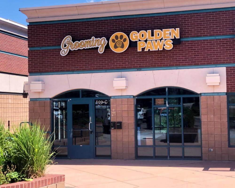 Golden Paws Grooming outdoor LED illuminated channel letter sign Golden CO