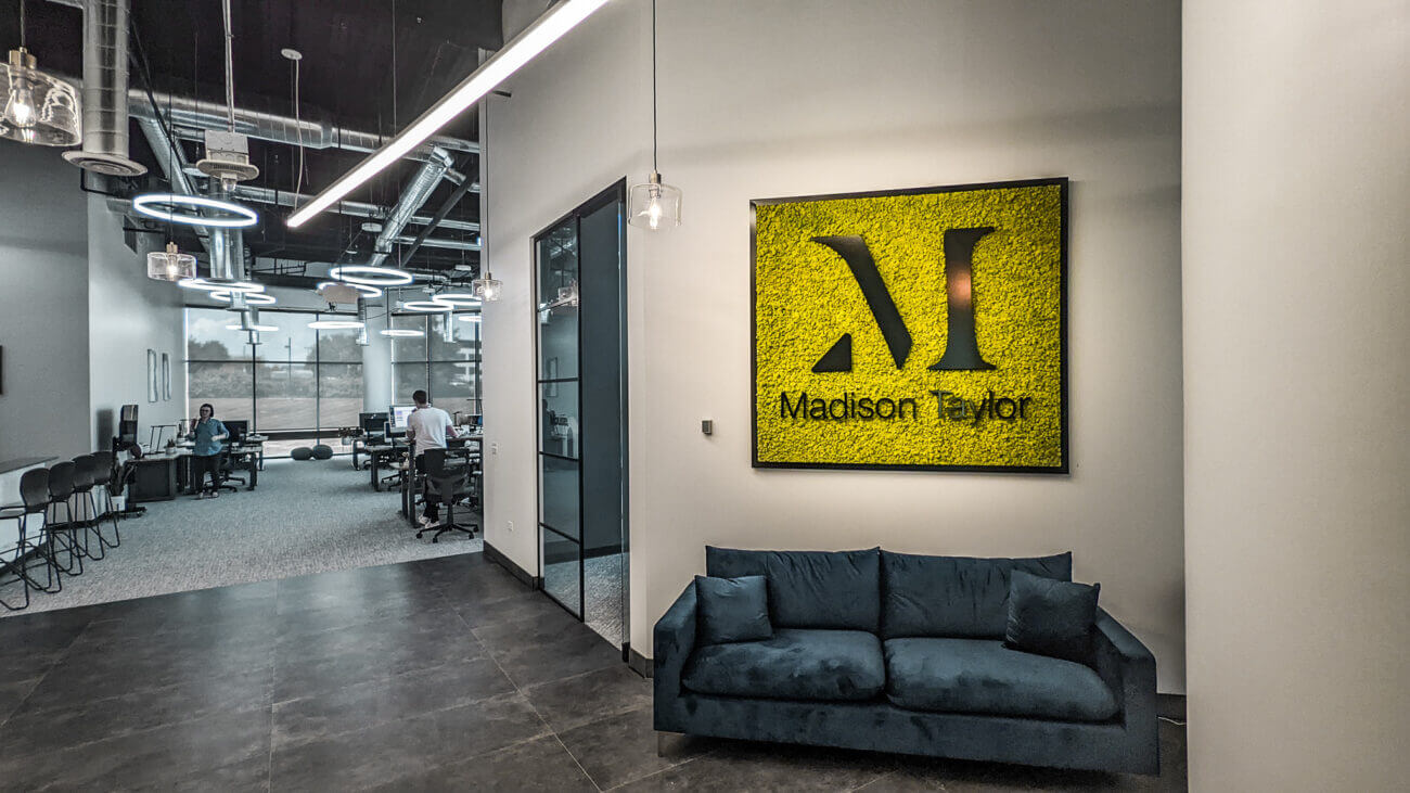 Madison Taylor advertising interior brand decor lobby sign Greenwood village CO