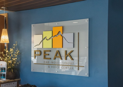 Peak ear nose and throat dimensional acrylic floating brand decor lobby wall sign image 1 Boulder CO