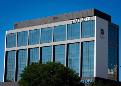 TUFF SHED high rise mid rise sign install LED retrofit services Vision Visual Denver CO
