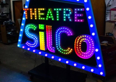 Theatre Silco wifi control RGB LED illuminated mobile sign Frisco CO
