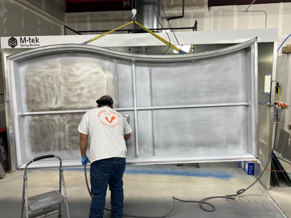 vision visual signs spray booth finishing — monument sign, cabinet at Golden, CO