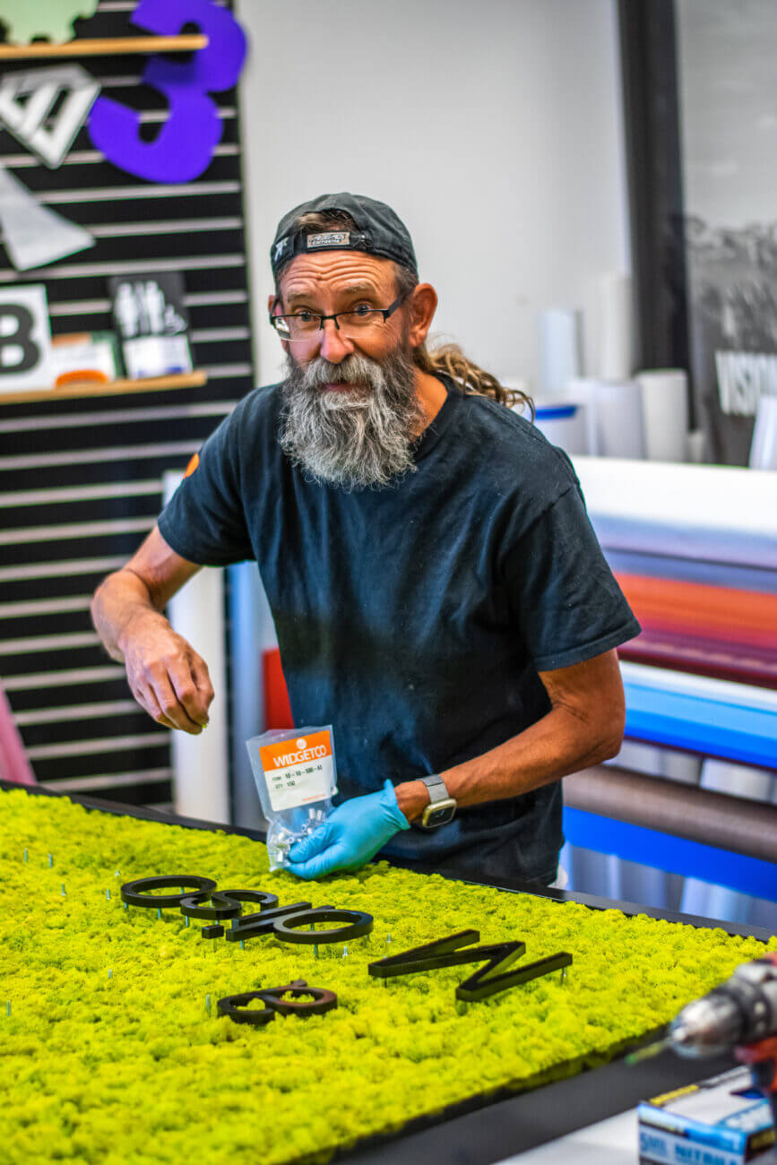 Vision Visual production interior decor moss sign Golden CO