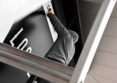 The local drive window film installation