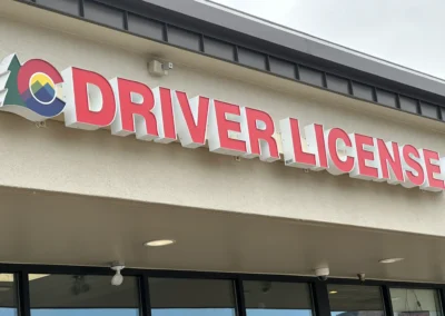 Driver License Boulder Illuminated Channel Letter Wall Sign