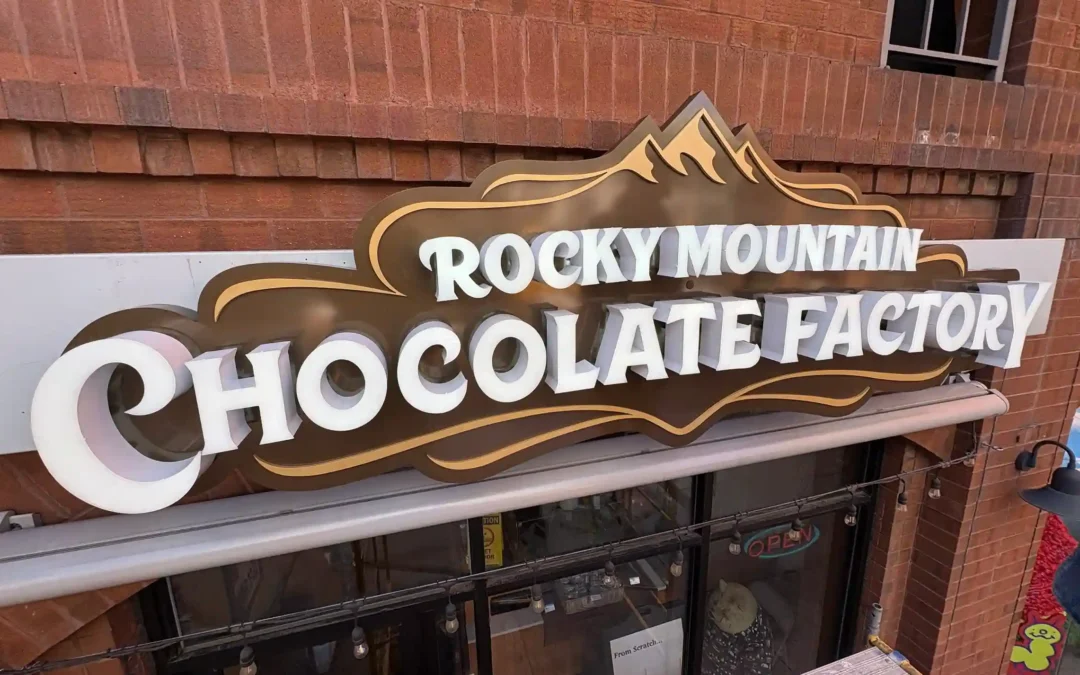 Rocky Mountain Chocolate Factory Larimer Square Denver Illuminated Wall Sign Push Through Acrylic